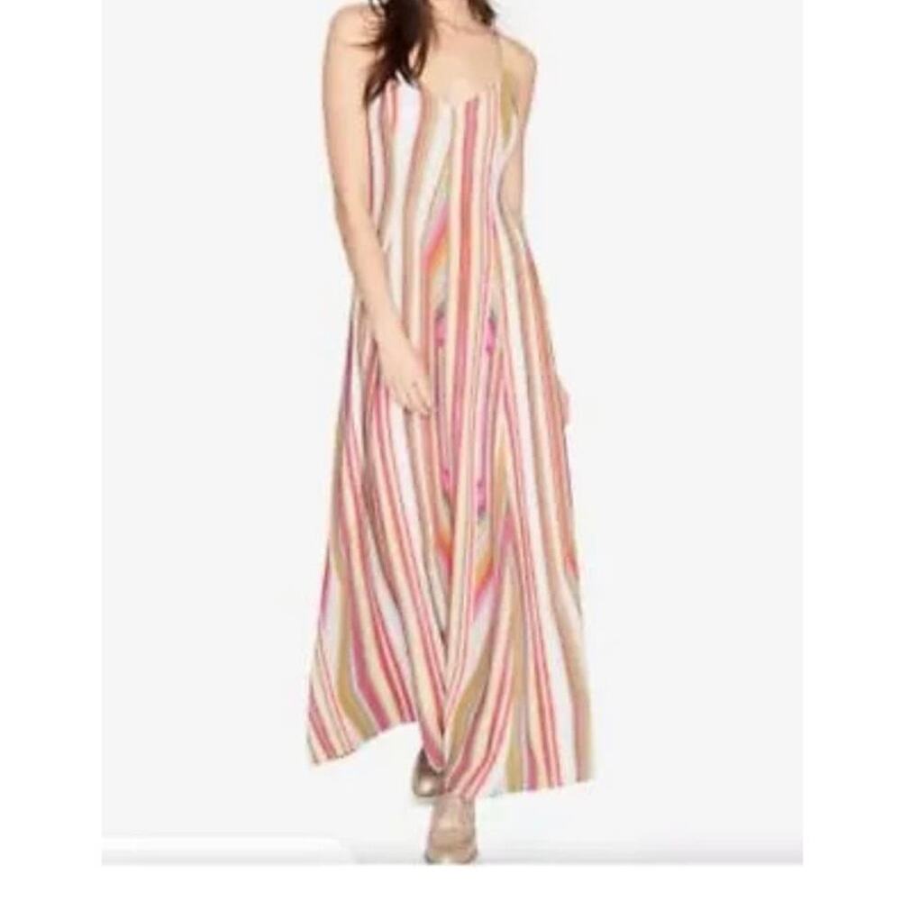 RACHEL Rachel Roy Womens Pink Multi Striped Maxi Dress 10
